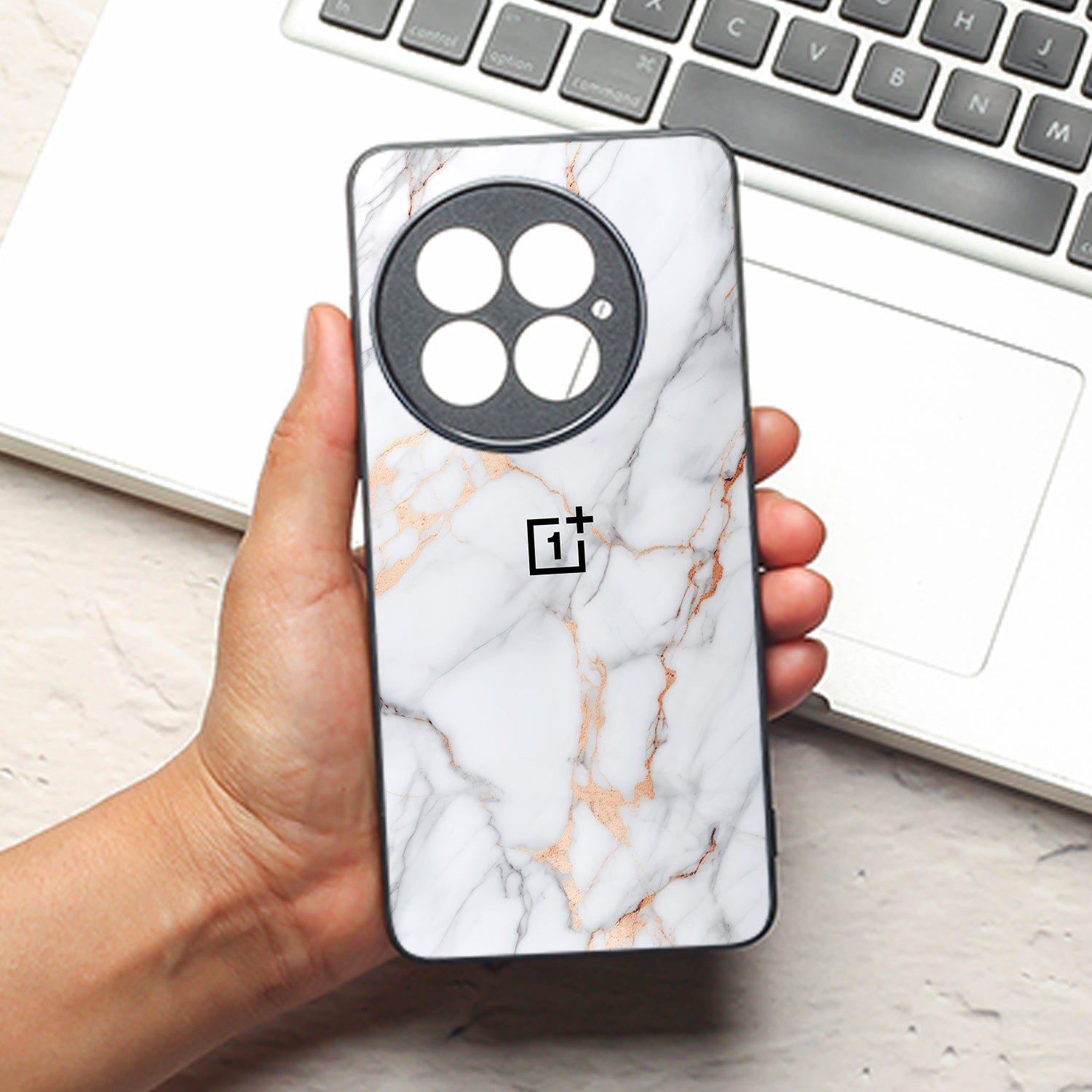 Copper Luxe Marble metal back case for Oneplus 13