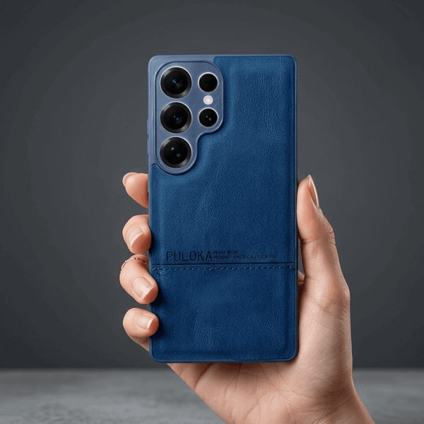 Dark Blue Standard Leather Case for Samsung S25 Ultra