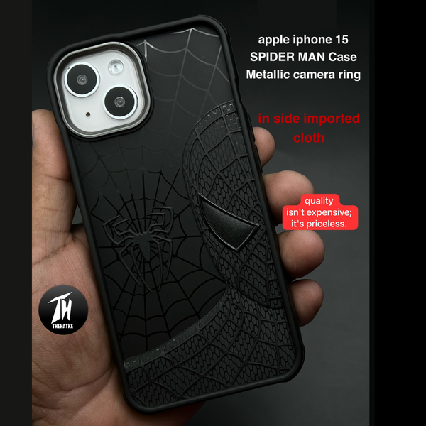 SP-Superhero Engraved logo silicon Case for Apple Iphone 15