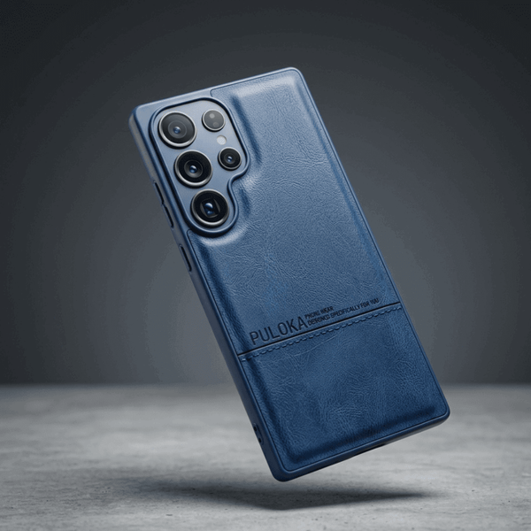 Dark Blue Standard Leather Case for Samsung S25 Ultra