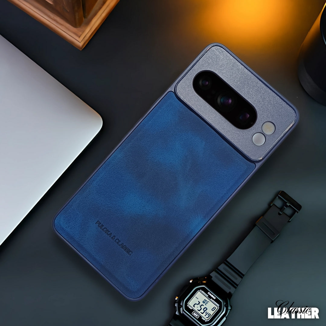Dark Blue Classic Leather Case for Google Pixel 8 Pro