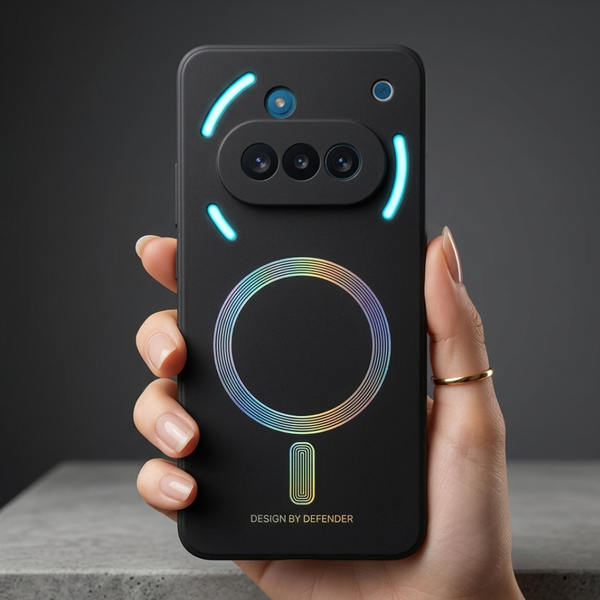 Black DEFEND Rainbow Case for Nothing Phone 3a