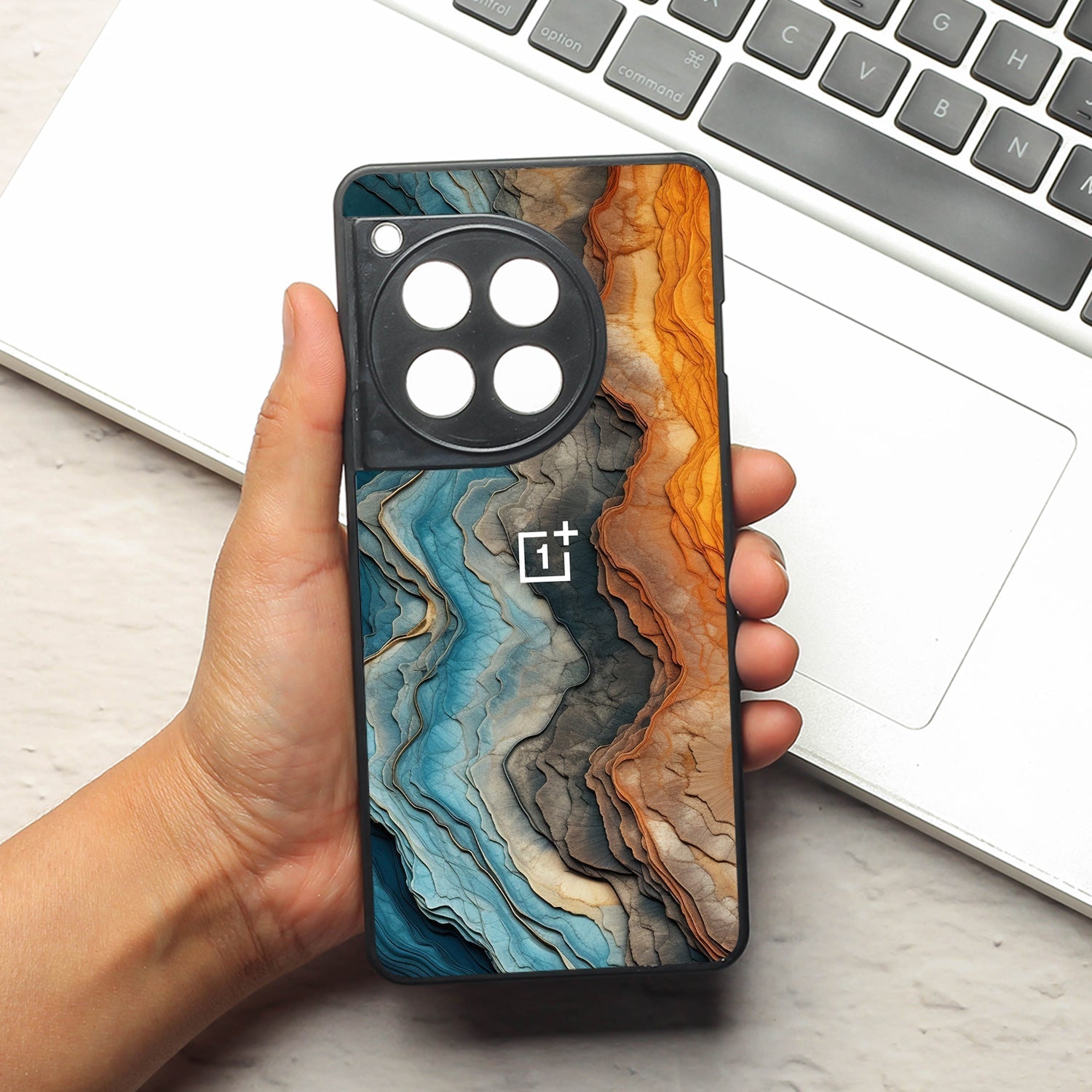 Layered Marble metal back case for Oneplus 11R