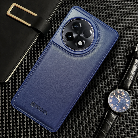 Prime Leather Dark Blue Leather Case for Oneplus 11R