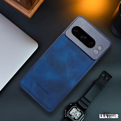 Dark Blue Classic Leather Case for Google Pixel 8 Pro