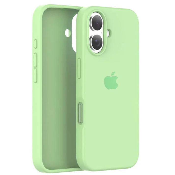 Light Green Original Silicone case for Apple iphone 16 Plus