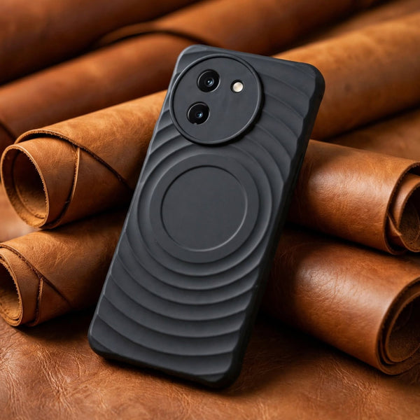 Black Round Wave Silicone case for Vivo T3X