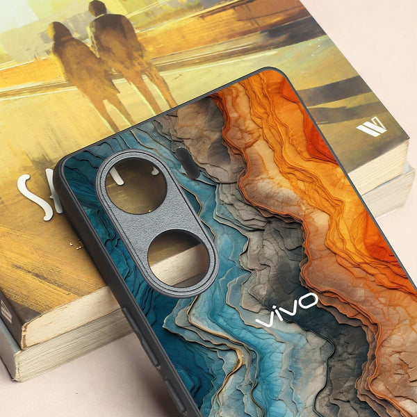 Layered Marble metal back case for Vivo V29e