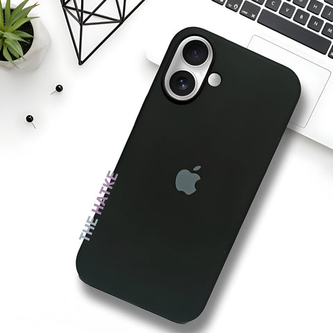 Black Original Silicone case for Apple iphone 16 Plus