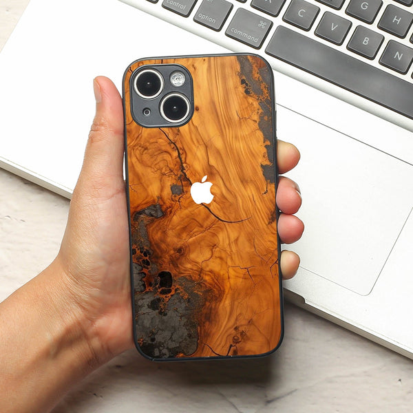 Lava Oak metal back case for Apple Iphone 14