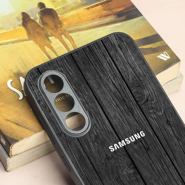 Dark Wood metal back case for Samsung A55