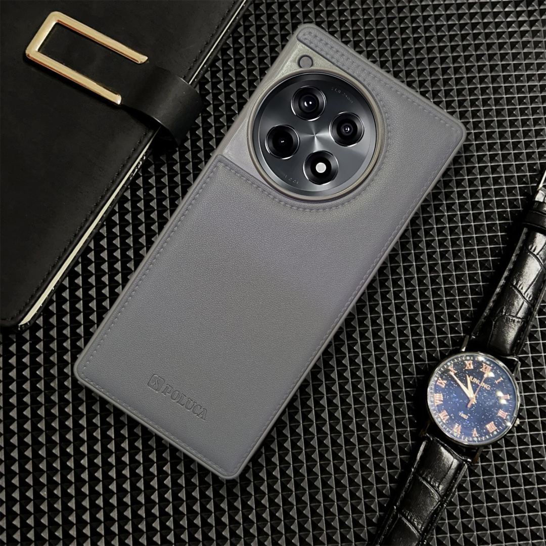 Prime Leather Grey Leather Case for Oneplus 12R