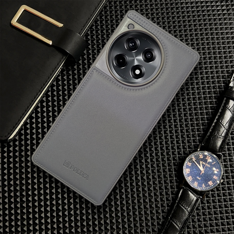 Prime Leather Grey Leather Case for Oneplus 12R