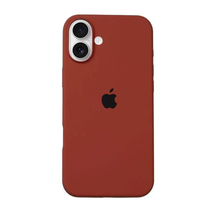 Brown Original Silicone case for Apple iphone 16 Plus