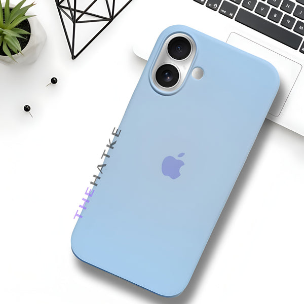 Cloud Blue Original Silicone case for Apple iphone 16 Plus