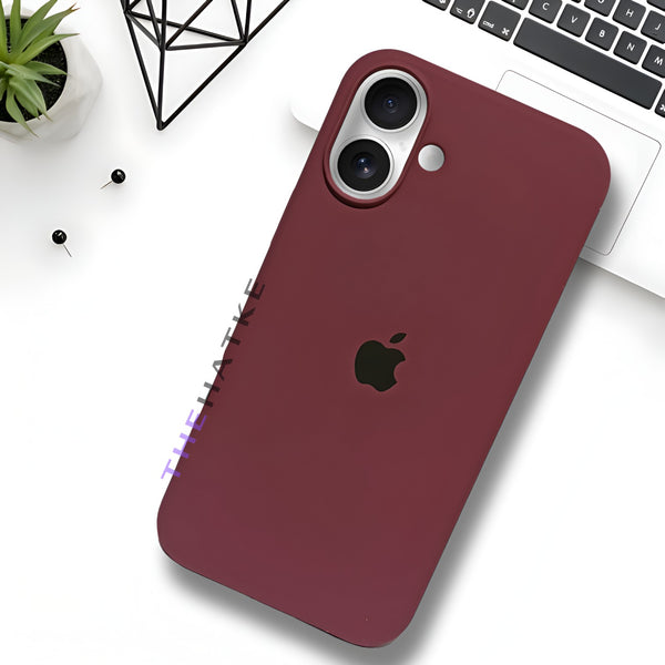 Dark Pink Original Silicone case for Apple iphone 16