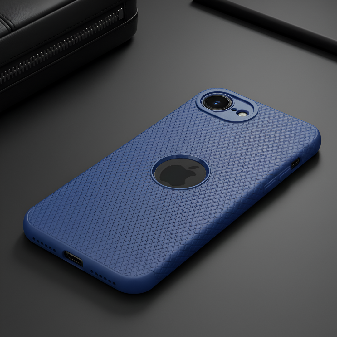 Dark Blue Line Wave Silicone Case for Apple iphone 16e