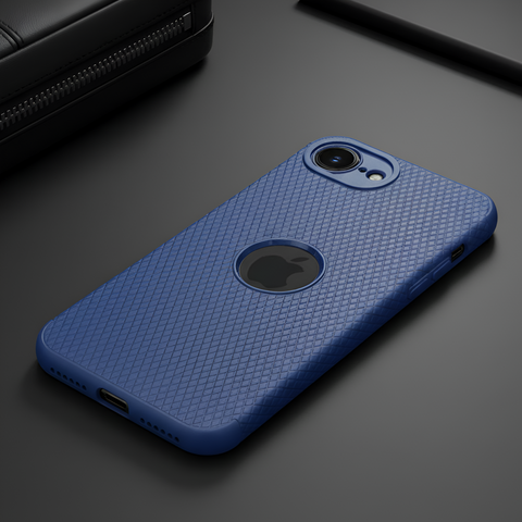 Dark Blue Line Wave Silicone Case for Apple iphone 16e