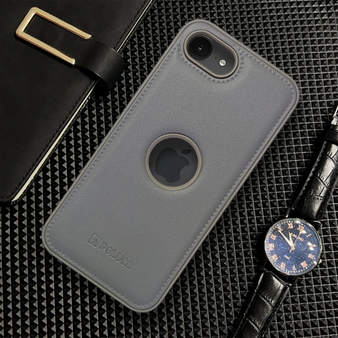 Prime Leather Grey Leather Case for Apple Iphone 16e