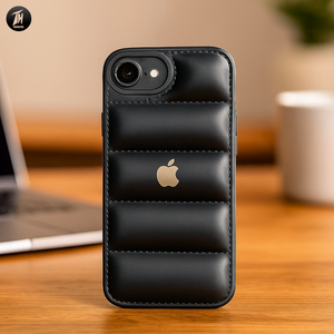 Black Puffon silicone case for Apple Iphone 16e