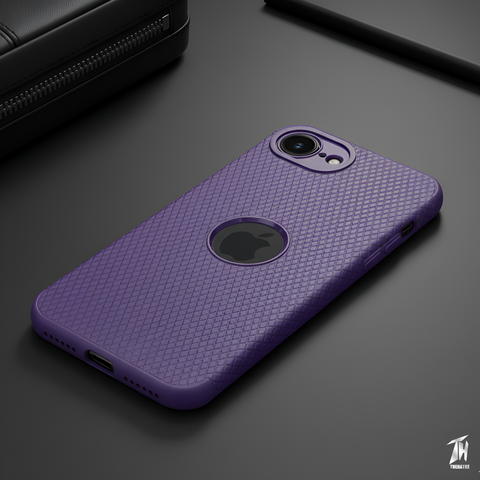Deep Purple Line Wave Silicone Case for Apple iphone 16e