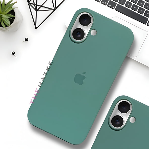 Green Original Silicone case for Apple iphone 16 Plus