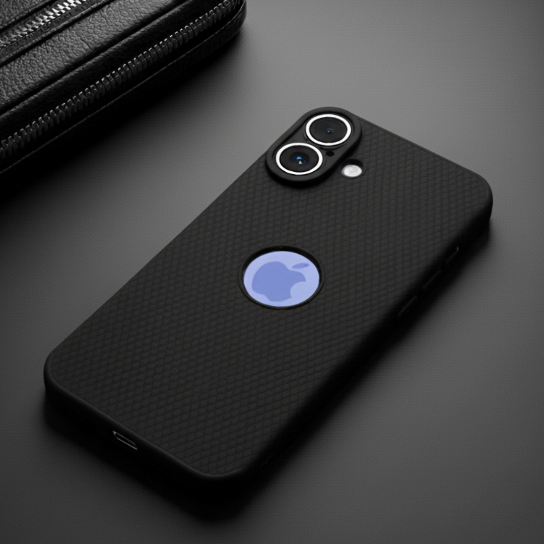 Black Line Wave Silicone Case for Apple iphone 16 Plus