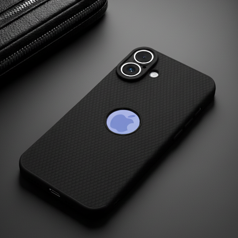 Black Line Wave Silicone Case for Apple iphone 16 Plus