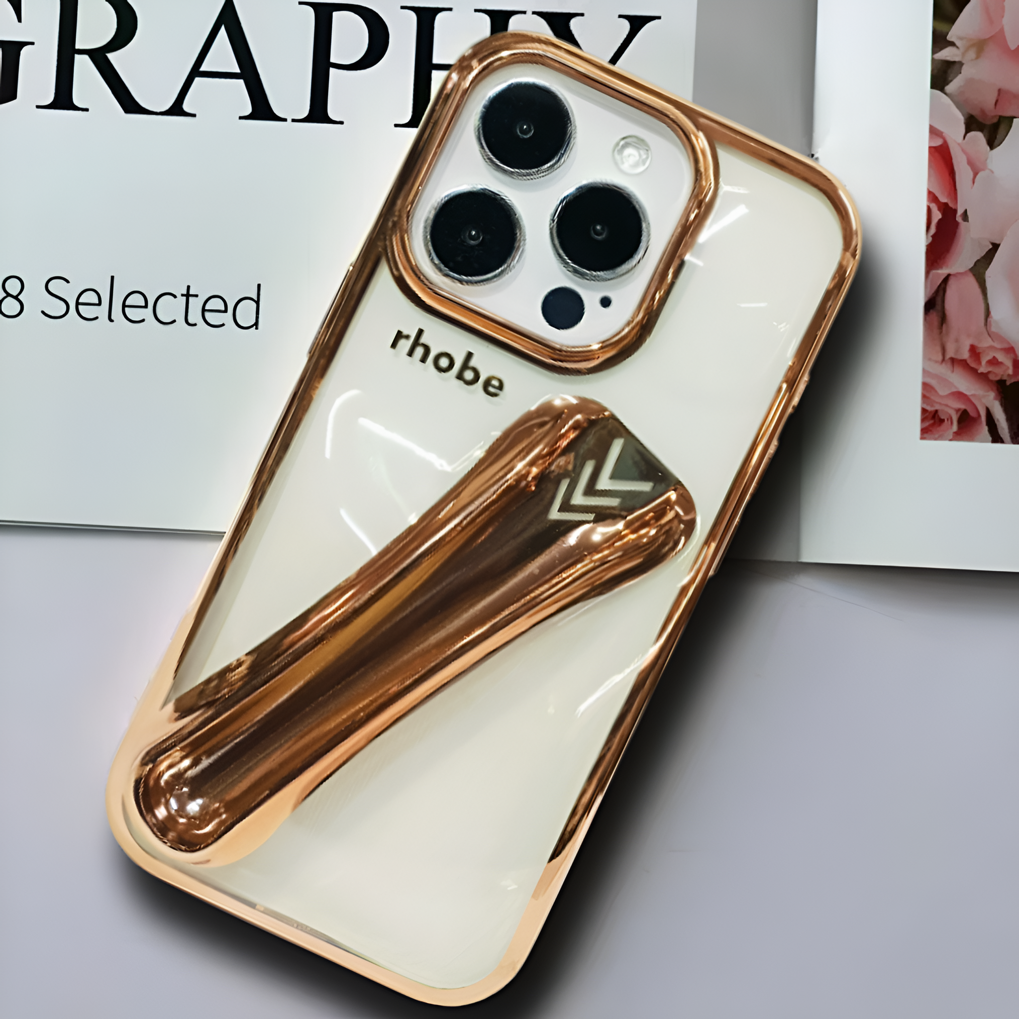 Rhobe Golden Silicone Case for Apple Iphone 16 Pro