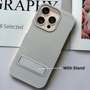 GripStand Grey Silicone case for Apple iphone 16 Pro