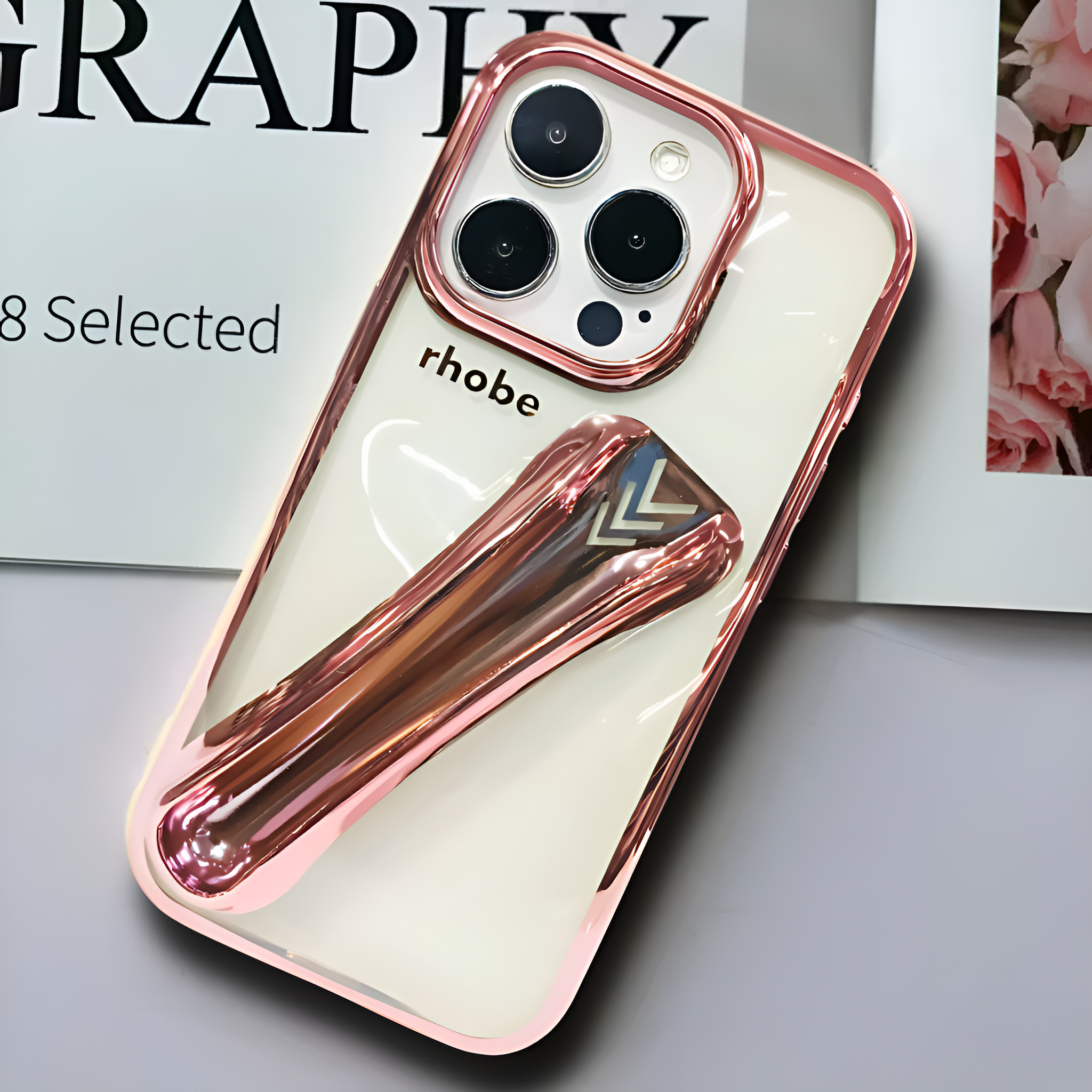 Rhobe Pink Silicone Case for Apple Iphone 16 Pro