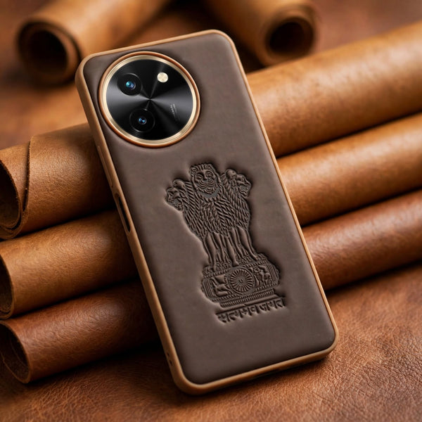 Ashoka Brown Leather Case for Vivo T3X