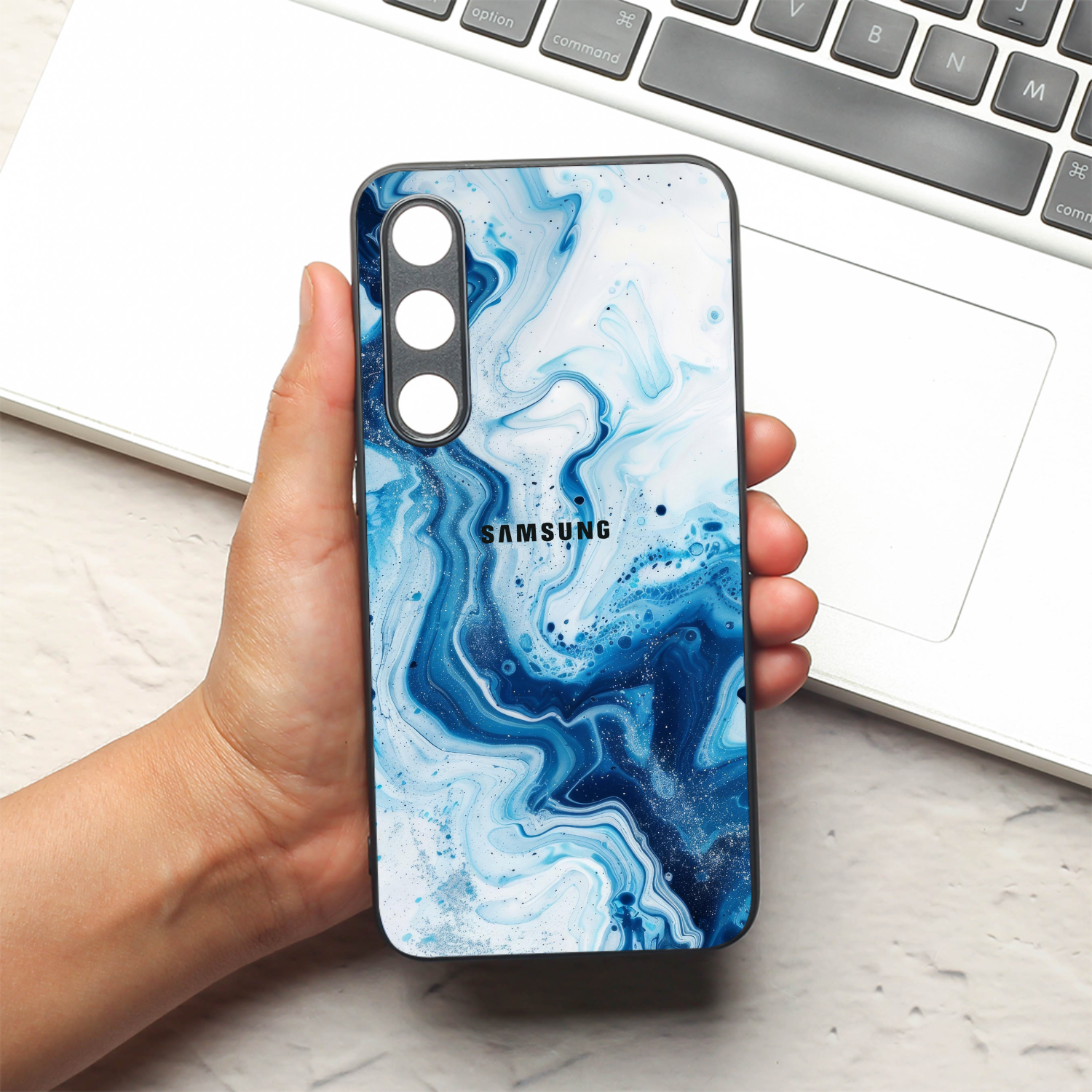 Neptune Swirl metal back case for Samsung S24 FE