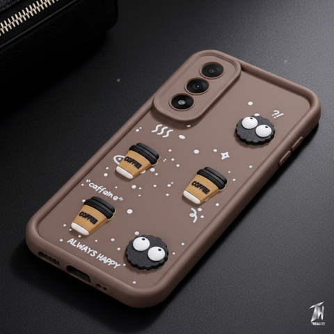 Brown COFFEE (ALWAYS HAPPY) Silicone case for Oneplus Nord 5
