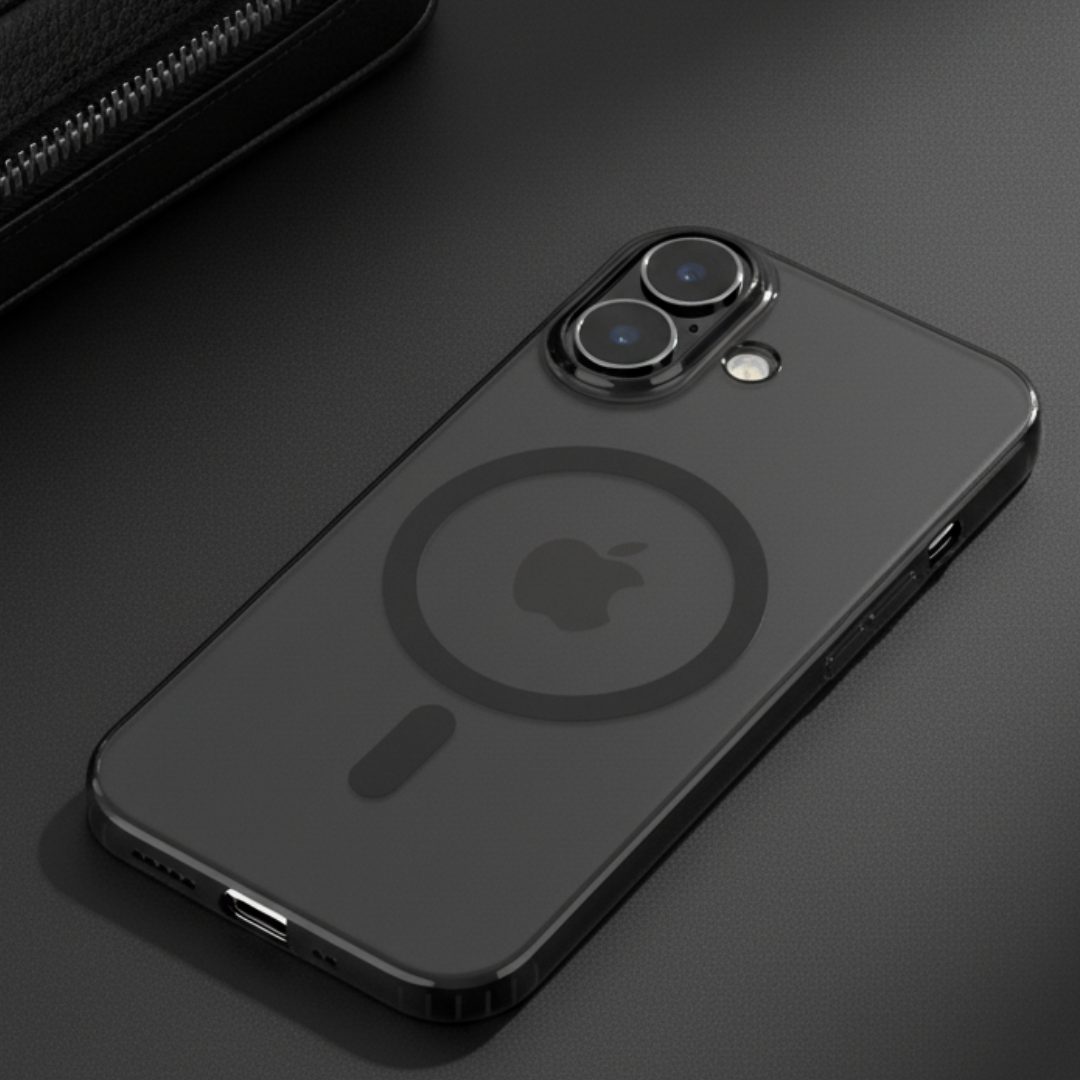 Black Shine Paper Magsafe Case for Apple Iphone 17