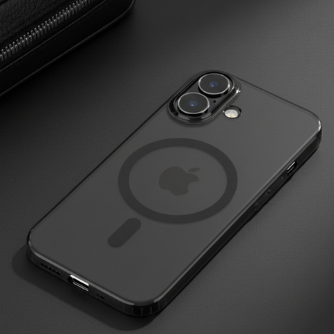 Black Shine Paper Magsafe Case for Apple Iphone 17