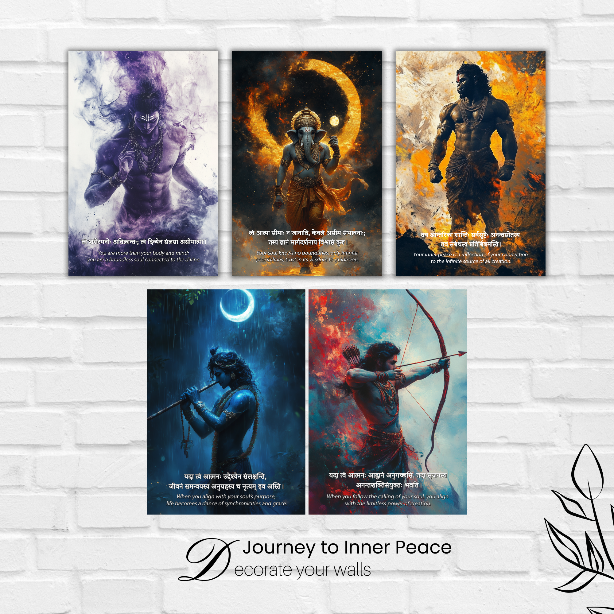 Different Gods 6th-Design Combo Poster ( Set of 5 Posters )