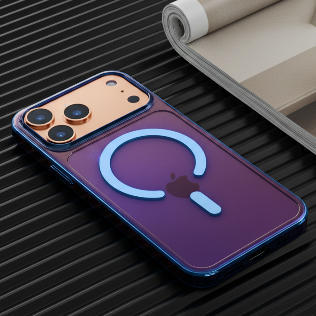 Blue Shine Paper Magsafe Case for Apple Iphone 17 Pro Max