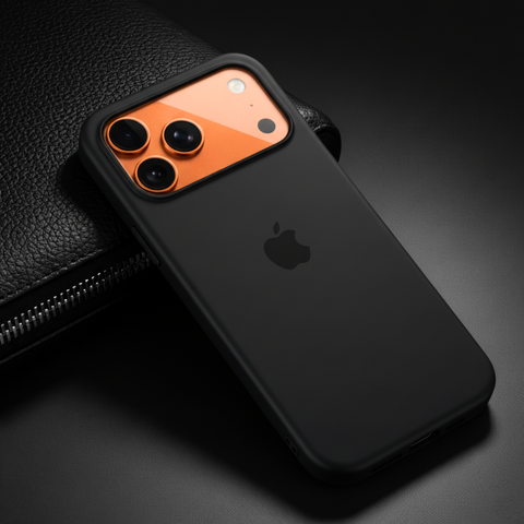 Black Original Silicone case for Apple iphone 17 Pro Max