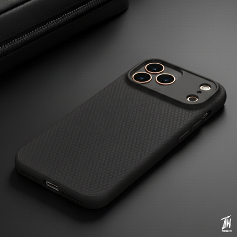 Black Line Wave Silicone Case for Apple iphone 17 Pro