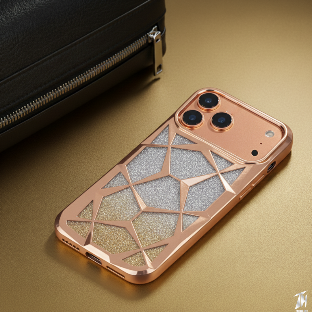 Dazzle Gold Silicone case for Apple iphone 17 Pro