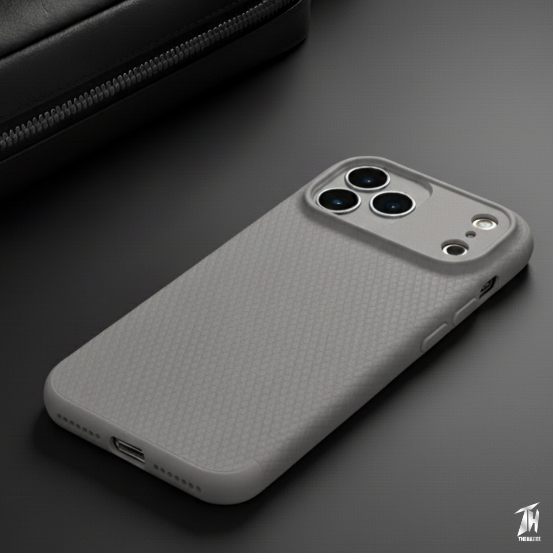 Grey Line Wave Silicone Case for Apple iphone 17 Pro