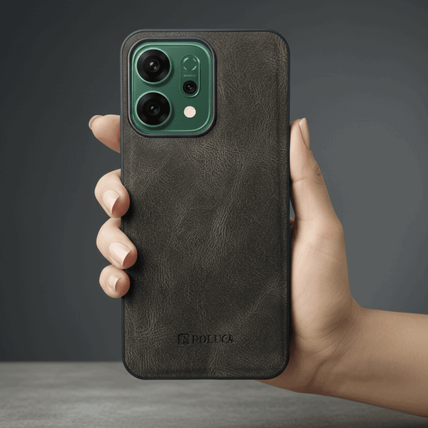 Light Brown Standard Leather Case for Oppo Reno 14