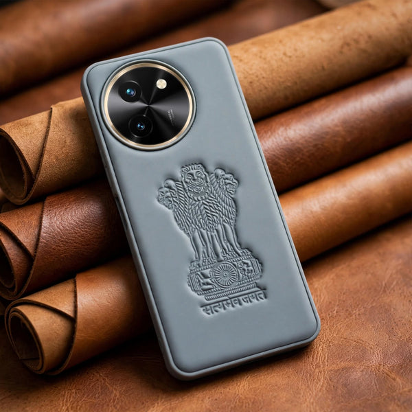 Ashoka Grey Leather Case for Vivo T3X