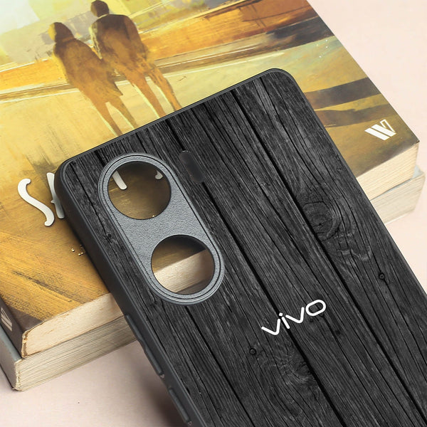 Dark Wood metal back case for Vivo V29e