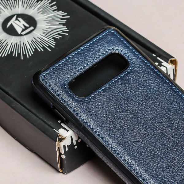 Puloka Dark Blue Leather Case for Samsung S10 plus