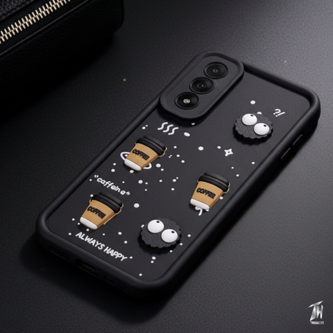 Black COFFEE (ALWAYS HAPPY) Silicone case for Oneplus Nord 5