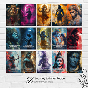 Hindu God Poster 1st-Design Combo Poster ( Set of 15 Posters )