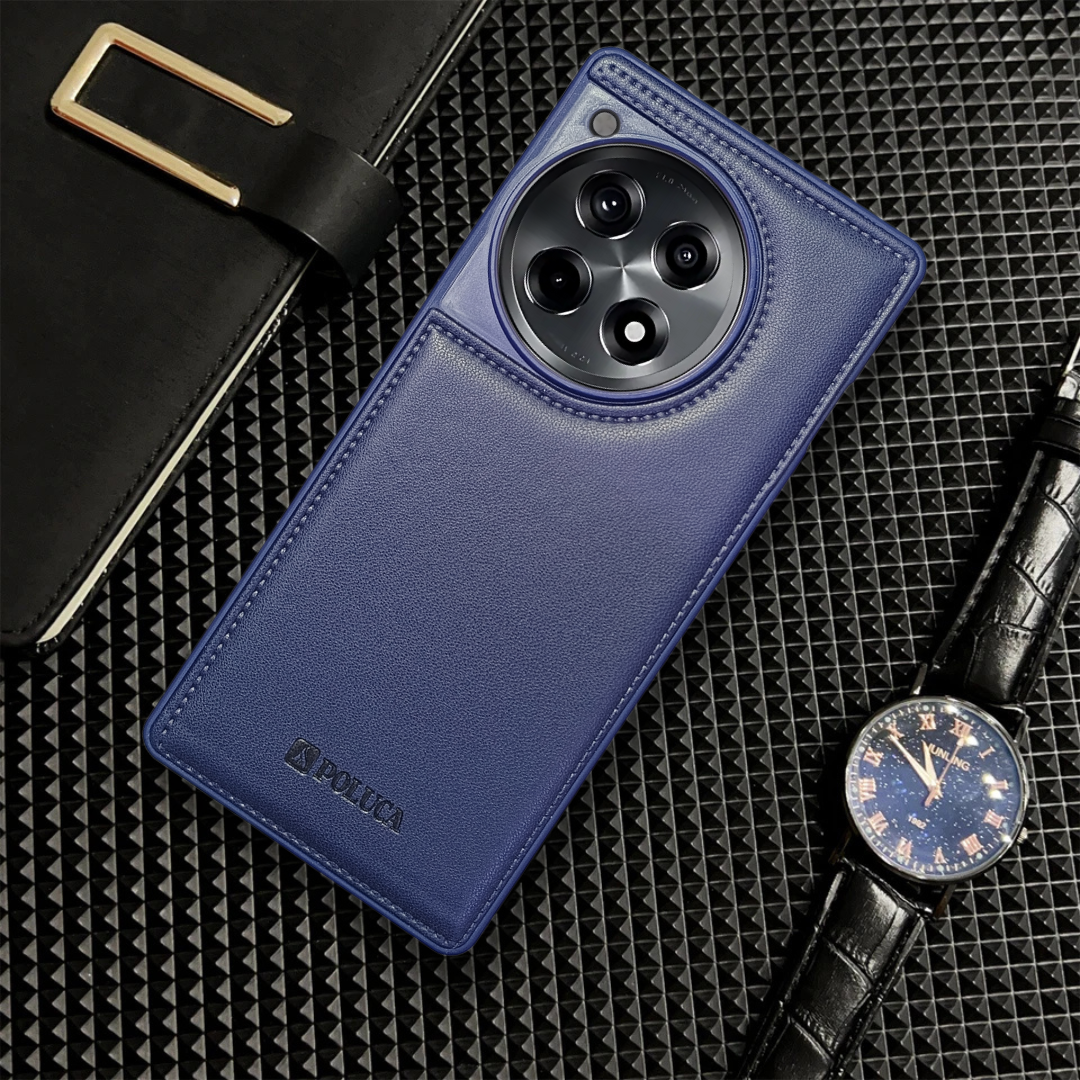 Prime Leather Dark Blue Leather Case for Oneplus 12R