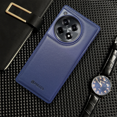 Prime Leather Dark Blue Leather Case for Oneplus 12R